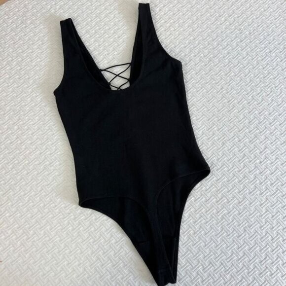 Wilfred Free Women's Size XS Black One Piece Sleeveless Bodysuit Shapewear Criss - Picture 6 of 11